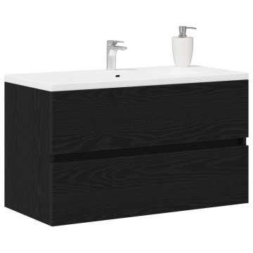 Dulap pentru Chiuvetă Stejar Negru 80x38.5x45 cm Lemn Prelucrat - Img 3