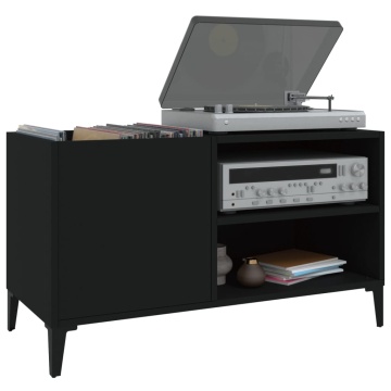 Dulap pentru discuri, negru, 84,5x38x48 cm, lemn prelucrat - Img 4