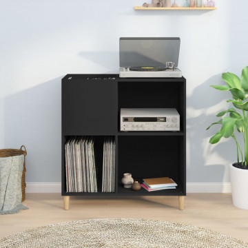 Dulap pentru discuri negru 84,5x38x89 cm lemn compozit - Img 3