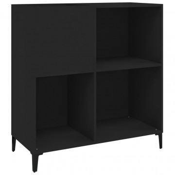 Dulap pentru discuri negru 84,5x38x89 cm lemn compozit - Img 2