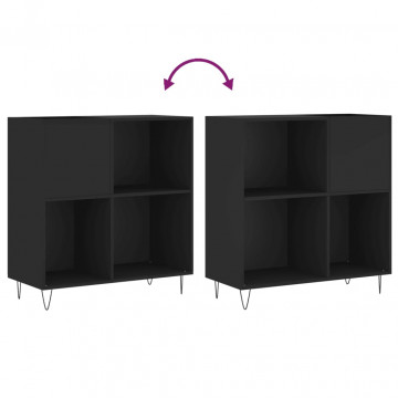 Dulap pentru discuri negru 84,5x38x89 cm lemn compozit - Img 6