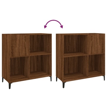 Dulap pentru discuri stejar maro 84,5x38x89 cm lemn compozit - Img 6