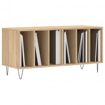 Dulap pentru discuri stejar sonoma 100x38x48 cm, lemn prelucrat - Img 3
