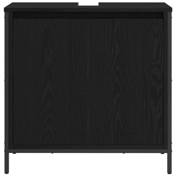 Dulap pentru lavoar baie negru 60x34,5x60 cm - Img 5
