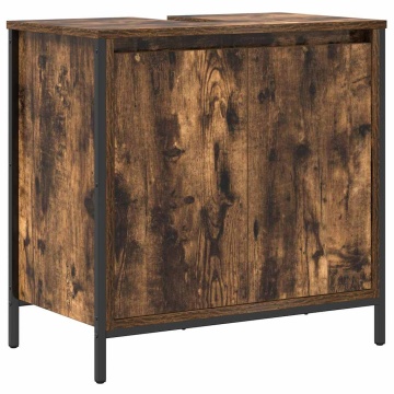 Dulap pentru lavoar baie stejar afumat 60x34,5x60 cm - Img 2