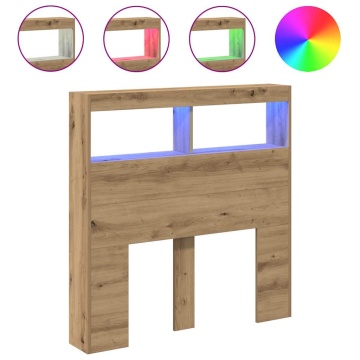 Dulap pentru tăblie cu LED Stejar Artisan 100x17x102 cm - Img 2