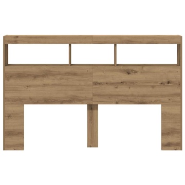 Dulap pentru tăblie cu LED Stejar Artisan 160x17x102 cm - Img 6