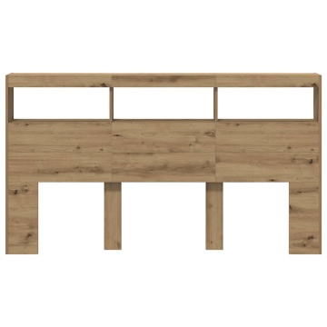 Dulap pentru tăblie cu LED Stejar Artisan 180x17x102 cm - Img 6