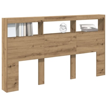 Dulap pentru tăblie cu LED Stejar Artisan 180x17x102 cm - Img 8