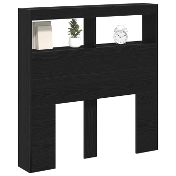 Dulap pentru tăblie cu LED Stejar negru 100x17x102 cm - Img 8