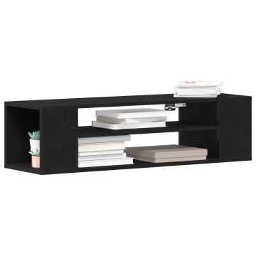 Dulap pentru TV , montat pe perete, Negru Stejar, 100x30x26,5 cm, din lemn prelucrat - Img 3