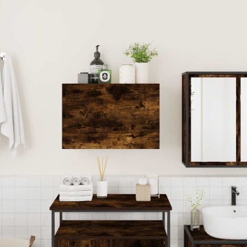 Dulap perete baie, stejar fumuriu, 60x25x40 cm, lemn prelucrat - Img 3