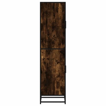 Dulap stejar afumat 35,5x35x139 cm lemn și metal prelucrat - Img 5