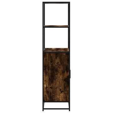 Dulap stejar afumat 68x35x139 cm lemn și metal prelucrat - Img 8