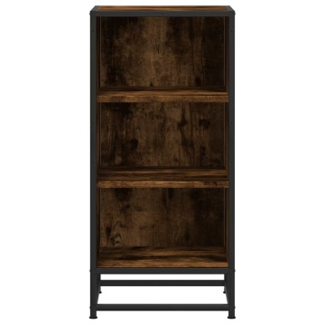 Dulap, stejar fumuriu, 35,5x35x76 cm, lemn prelucrat și metal - Img 4