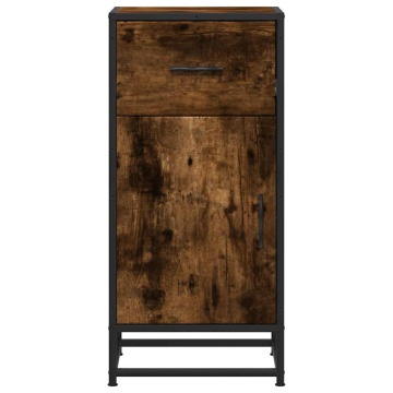 Dulap, stejar fumuriu, 35,5x35x76 cm, lemn prelucrat și metal - Img 4