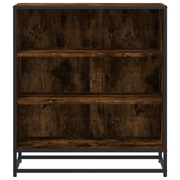 Dulap, stejar fumuriu, 68x35x76 cm, lemn prelucrat și metal - Img 4