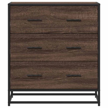 Dulap, stejar maro, 68x35x76 cm, lemn prelucrat și metal - Img 4