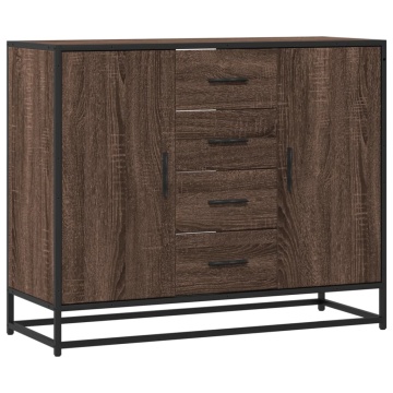 Dulap, stejar maro, 92x35x76 cm, lemn prelucrat - Img 2