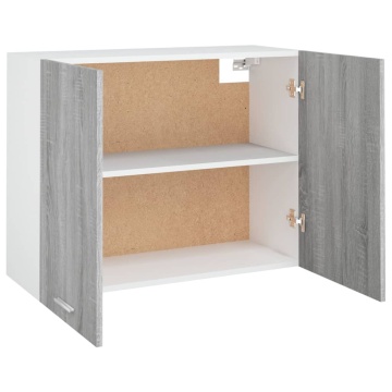 Dulap suspendat, gri sonoma, 80x31x60 cm, lemn prelucrat - Img 5