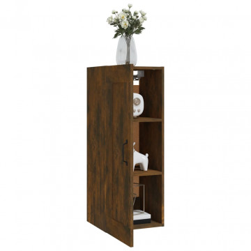 Dulap suspendat, stejar fumuriu, 35x34x90 cm, lemn prelucrat - Img 4