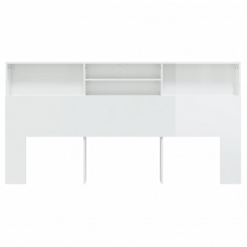 Dulap tăblie, alb extralucios, 200x19x103,5 cm - Img 3