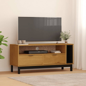 Dulap TV „FLAM” 110x40x50 cm, lemn masiv de pin - Img 1