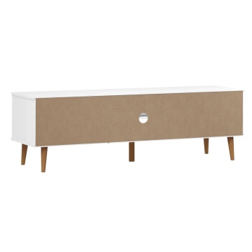 Dulap TV „MOLDE” alb, 158x40x49 cm, lemn masiv de pin - Img 6