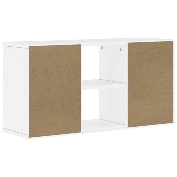 Dulap TV „ODDA” alb 79x24x40 cm din lemn masiv de pin - Img 7