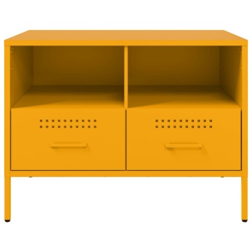 Dulap TV, 2 buc., galben muștar 68x39x50,5 cm oțel laminat rece - Img 6