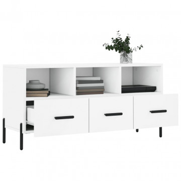 Dulap TV, alb, 102x36x50 cm, lemn prelucrat - Img 4