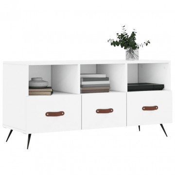 Dulap TV, alb, 102x36x50 cm, lemn prelucrat - Img 3