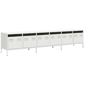 Dulap TV, alb, 202x39x43,5 cm, oțel laminat la rece - Img 2
