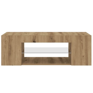 Dulap TV cu LED stejar artizanal 90x39x30 cm lemn prelucrat - Img 6
