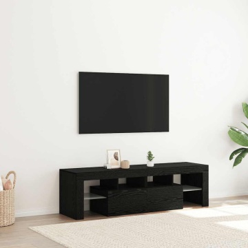 Dulap TV cu LED stejar negru 140x36,5x40 cm lemn prelucrat - Img 4