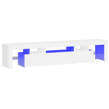Dulap TV cu lumini LED alb 200x36,5x40 cm - Img 2