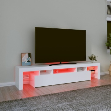Dulap TV cu lumini LED alb 200x36,5x40 cm - Img 8