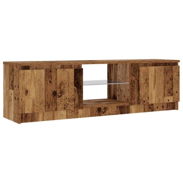 Dulap TV cu lumini LED lemn vechi 120x30x36 cm lemn prelucrat - Img 5