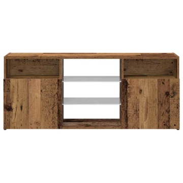 Dulap TV cu lumini LED lemn vechi 120x30x50 cm lemn prelucrat - Img 6
