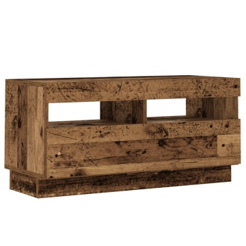 Dulap TV cu lumini LED lemn vechi 80x35x40 cm lemn prelucrat - Img 5