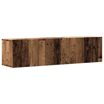 Dulap TV de perete, lemn vechi, 120x30x30 cm, lemn prelucrat - Img 2