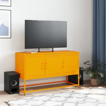 Dulap TV, galben muștar, 100,5x39x60,5 cm, oțel - Img 3