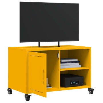 Dulap TV, galben muștar, 68x39x43,5 cm, oțel laminat la rece - Img 8