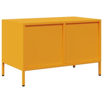 Dulap TV, galben muștar, 68x39x43,5 cm, oțel laminat la rece - Img 6