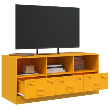 Dulap TV, galben muștar, 99x39x44 cm, oțel - Img 8