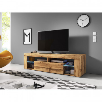 Dulap TV LED Wotan stejar Everest, 140 cm - Img 1