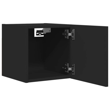 Dulap TV montaj pe perete, negru, 30,5x30x30 cm - Img 7