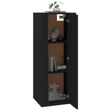 Dulap TV montat pe perete, negru, 40x34,5x100 cm - Img 3