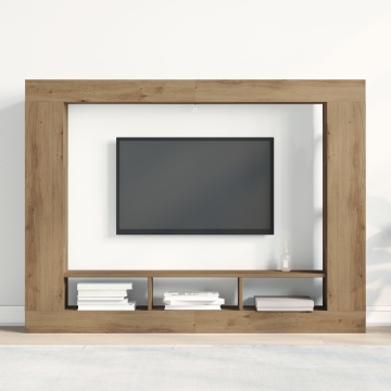 Dulap TV Montat pe Perete Stejar Artisan 152x22x113 cm - Img 4