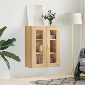 Dulap TV montat pe perete, stejar sonoma, 69,5x34x90 cm - Img 3